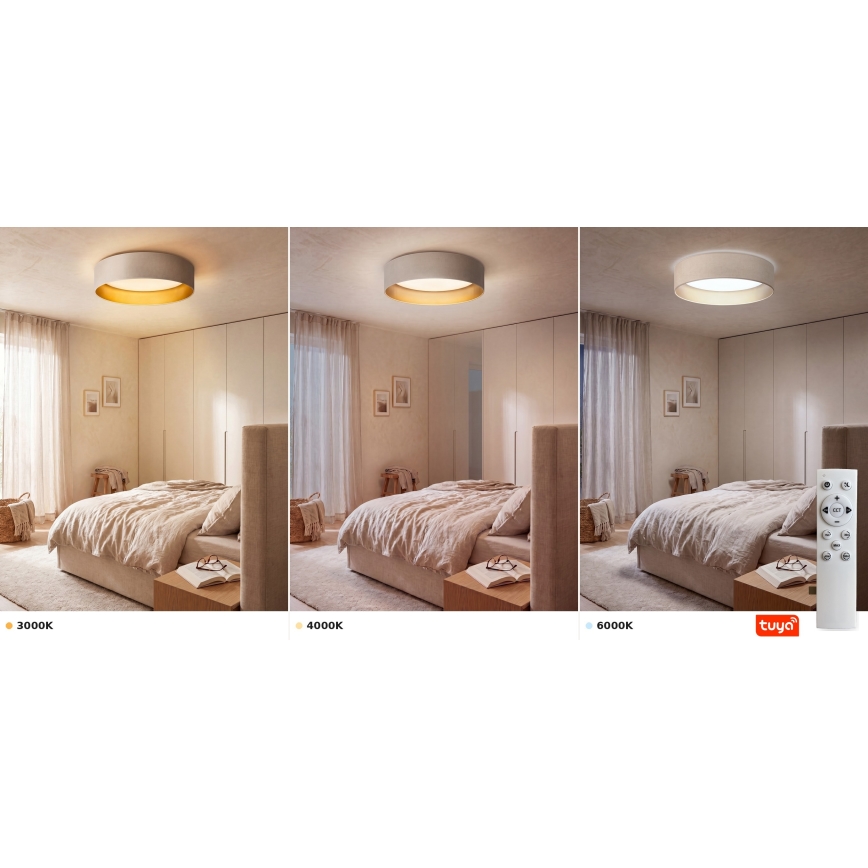 Brilagi - LED-dæmpbar loftlampe VELVET SMARTIX STARS LED/36W/230V 3000-6000K Ø 55 cm creme/guld Wi-Fi Tuya Beacon + fjernbetjening