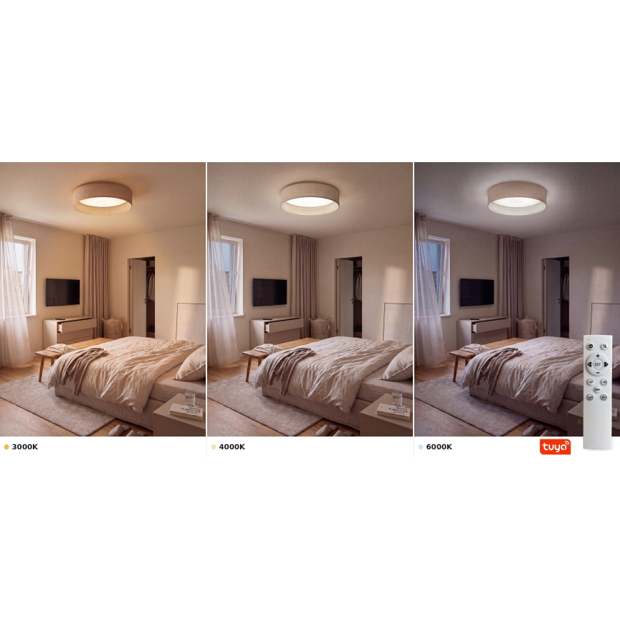 Brilagi - LED dæmpbar loftlampe VELVET SMARTIX STARS LED/36W/230V 3000-6000K Ø 55 cm beige Wi-Fi Tuya Beacon + fjernbetjening
