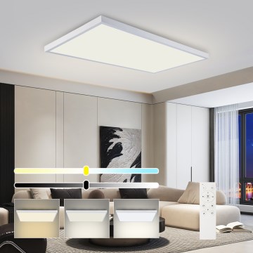 Brilagi - LED-dæmpbar loftlampe til badeværelse FRAME SMART LED/96W/230V 120x60 cm 3000-6000K IP44 hvid + fjernbetjening