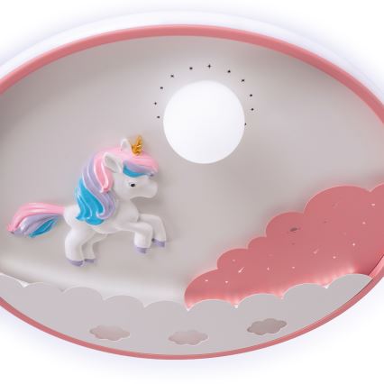 Brilagi - LED dæmpbar loftlampe til børn UNICORN LED/68W/230V 3000-6000K pr. 49 cm + fjernbetjening