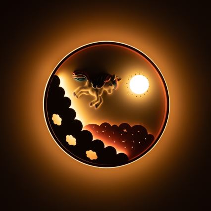 Brilagi - LED dæmpbar loftlampe til børn UNICORN LED/68W/230V 3000-6000K pr. 49 cm + fjernbetjening