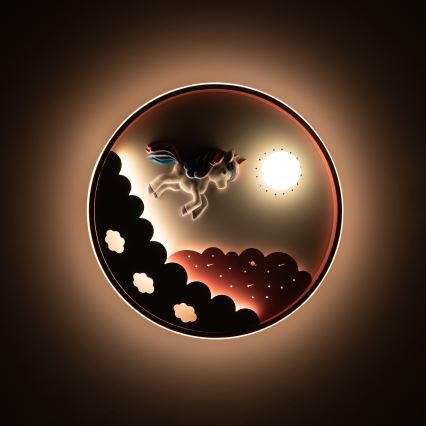 Brilagi - LED dæmpbar loftlampe til børn UNICORN LED/68W/230V 3000-6000K pr. 49 cm + fjernbetjening