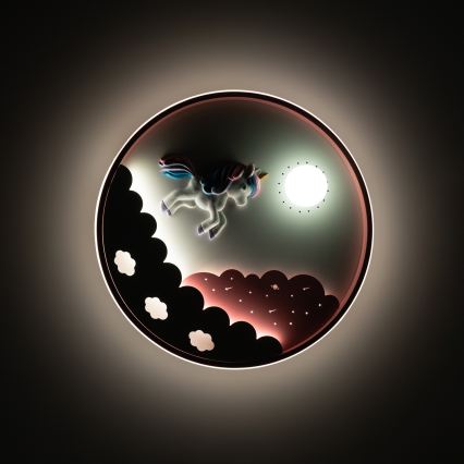 Brilagi - LED dæmpbar loftlampe til børn UNICORN LED/68W/230V 3000-6000K pr. 49 cm + fjernbetjening