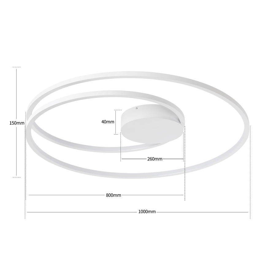 Brilagi - LED dæmpbar loftlampe TWISTER LED/105W/230V 3000-6000K Ø 100 cm hvid + fjernbetjening