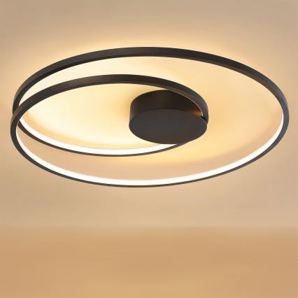 Brilagi - Dæmpbar LED-loftlampe TWISTER LED/105W/230V 3000-6000K, Ø 100 cm, sort + fjernbetjening