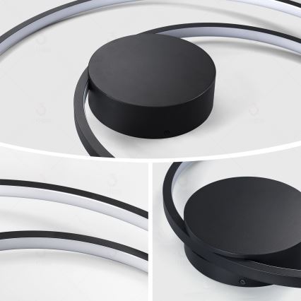 Brilagi - Dæmpbar LED-loftlampe TWISTER LED/105W/230V 3000-6000K, Ø 100 cm, sort + fjernbetjening