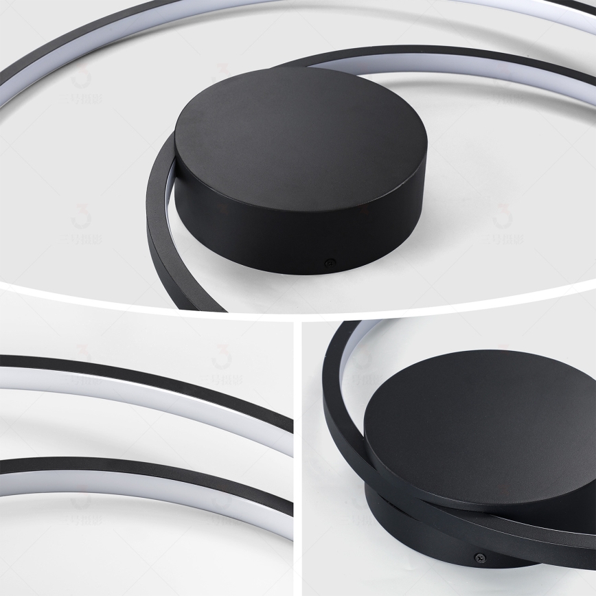 Brilagi - Dæmpbar LED-loftlampe TWISTER LED/105W/230V 3000-6000K, Ø 100 cm, sort + fjernbetjening