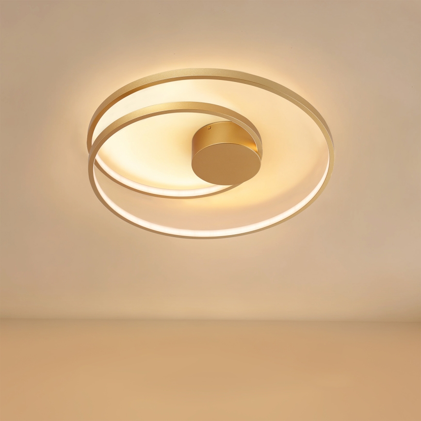 Brilagi - Dæmpbar LED-loftlampe TWISTER LED/48W/230V 3000-6000K Ø 50 cm guld + fjernbetjening