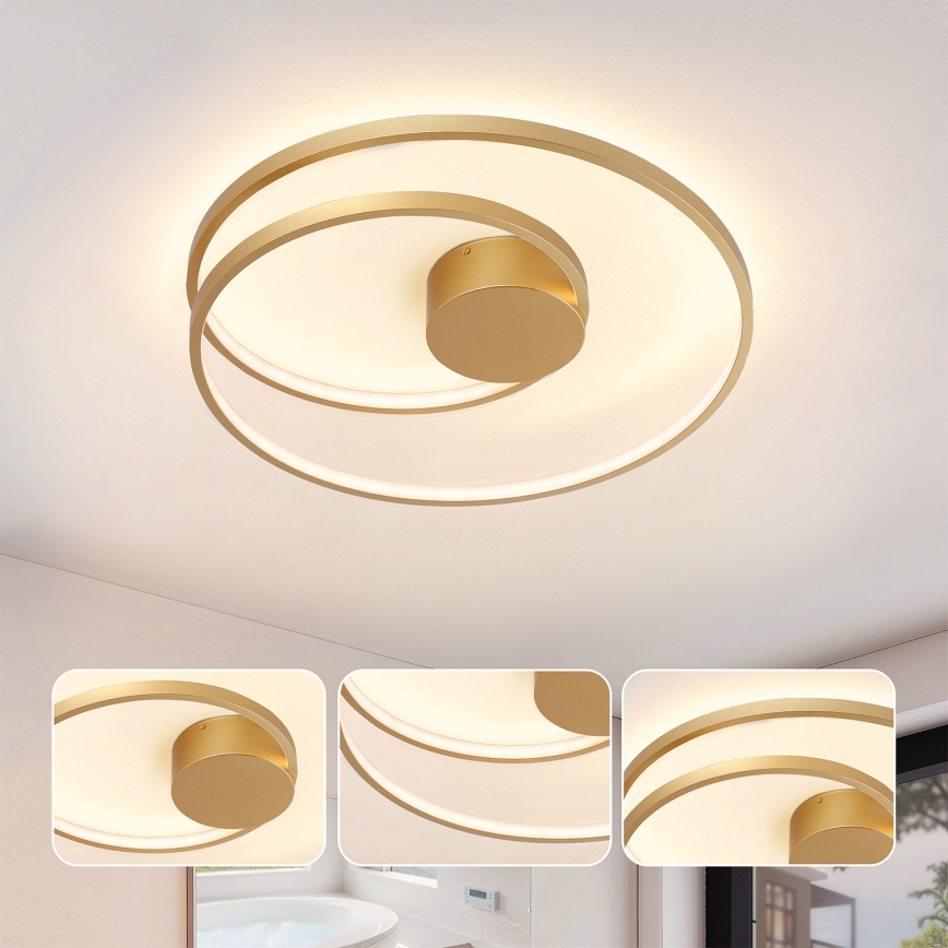 Brilagi - Dæmpbar LED-loftlampe TWISTER LED/48W/230V 3000-6000K Ø 50 cm guld + fjernbetjening