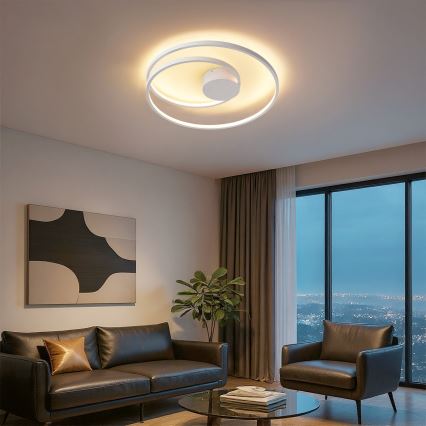 Brilagi - TWISTER dæmpbar LED-loftlampe LED/48W/230V 3000-6000K Ø 50 cm hvid + fjernbetjening