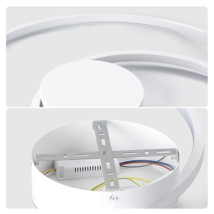 Brilagi - TWISTER dæmpbar LED-loftlampe LED/48W/230V 3000-6000K Ø 50 cm hvid + fjernbetjening