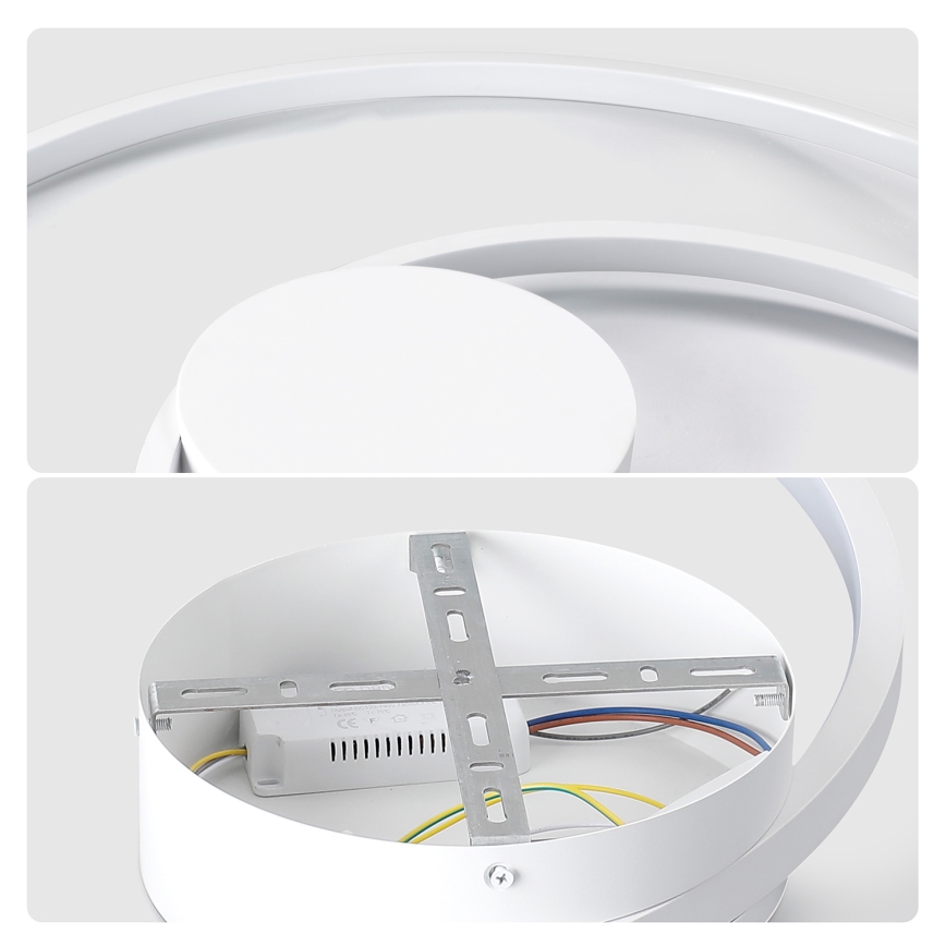 Brilagi - TWISTER dæmpbar LED-loftlampe LED/48W/230V 3000-6000K Ø 50 cm hvid + fjernbetjening