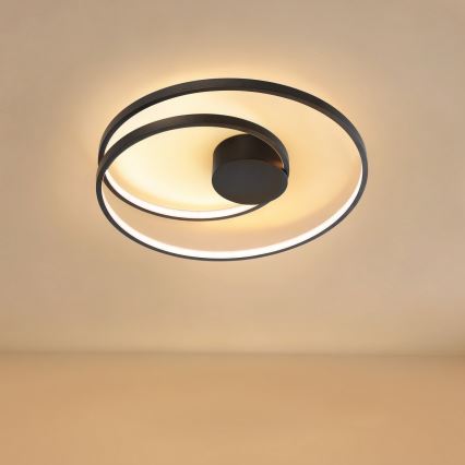 Brilagi - Dæmpbar LED-loftlampe TWISTER LED/48W/230V 3000-6000K Ø 50 cm sort + fjernbetjening