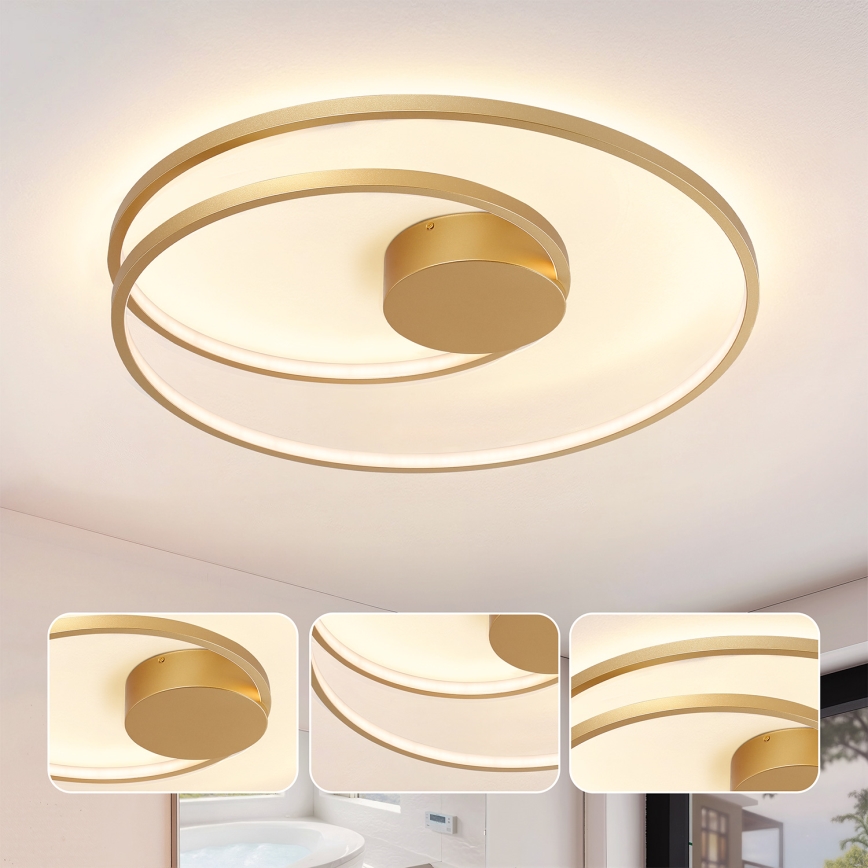 Brilagi - Dæmpbar loftlampe TWISTER LED/75W/230V 3000-6000K Ø 70 cm guld + fjernbetjening