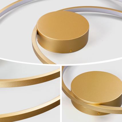 Brilagi - Dæmpbar loftlampe TWISTER LED/75W/230V 3000-6000K Ø 70 cm guld + fjernbetjening