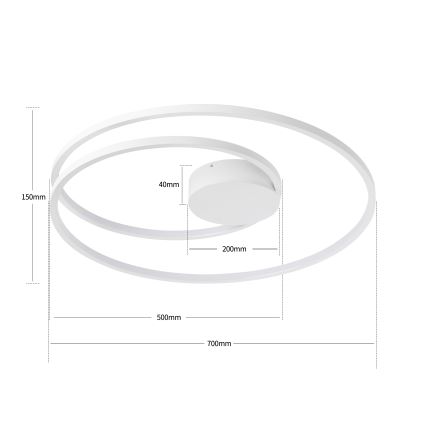Brilagi - TWISTER LED dæmpbar loftlampe LED/75W/230V 3000-6000K Ø 70 cm hvid + fjernbetjening