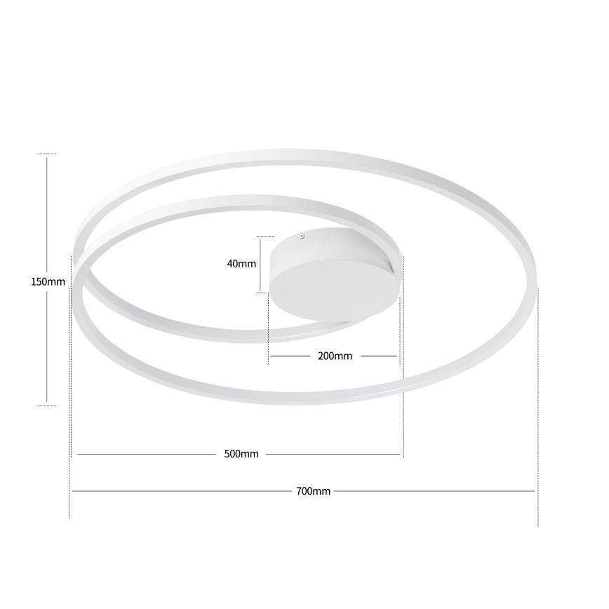 Brilagi - TWISTER LED dæmpbar loftlampe LED/75W/230V 3000-6000K Ø 70 cm hvid + fjernbetjening