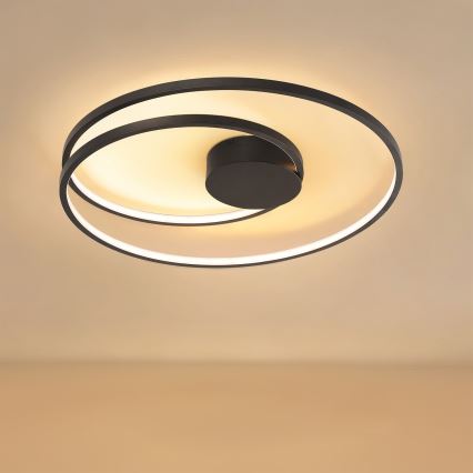 Brilagi - Dæmpbar LED-loftlampe TWISTER LED/75W/230V 3000-6000K Ø 70 cm sort + fjernbetjening