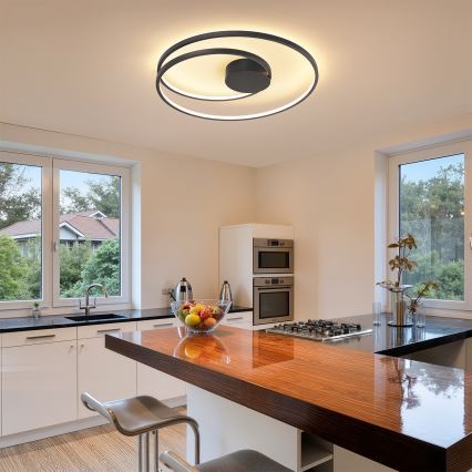 Brilagi - Dæmpbar LED-loftlampe TWISTER LED/75W/230V 3000-6000K Ø 70 cm sort + fjernbetjening