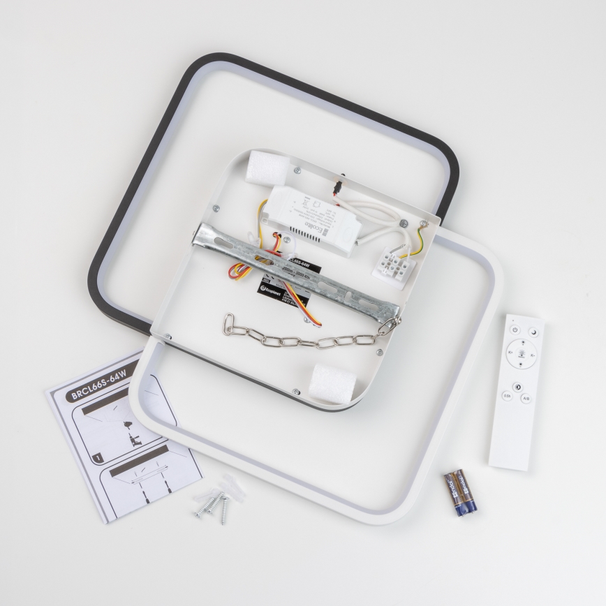 Brilagi - Dæmpbar LED-loftlampe VELO XL LED/98W/230V 3000-6500K 61x61 cm + fjernbetjening