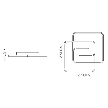 Brilagi - Dæmpbar LED-loftlampe VELO XL LED/98W/230V 3000-6500K 61x61 cm + fjernbetjening