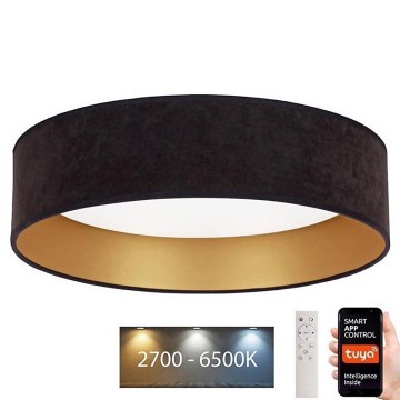 Brilagi - LED dæmpbar loftlampe VELVET SMART LED/24W/230V Ø 45 cm 2700-6500K Wi-Fi Tuya sort/guld + fjernbetjening