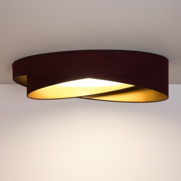 BRILAGI - LED Dæmpbar loftlampe VELVET TWIST LED/36W/230V 3000-6000K pr. 65 cm Wi-Fi Tuya Beacon vinrød/guld + fjernbetjening