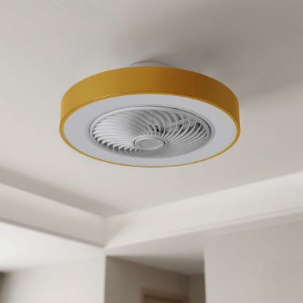 Brilagi - LED dæmpbar loftlampe med ventilator LED/38W/230V 3000-6500K Ø 50 cm guld + fjernbetjening