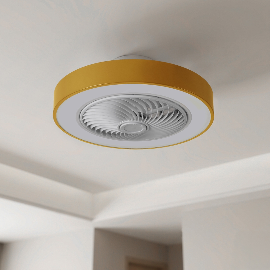 Brilagi - LED dæmpbar loftlampe med ventilator LED/38W/230V 3000-6500K Ø 50 cm guld + fjernbetjening