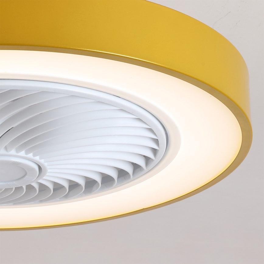 Brilagi - LED dæmpbar loftlampe med ventilator LED/38W/230V 3000-6500K Ø 50 cm guld + fjernbetjening