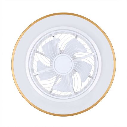 Brilagi - LED dæmpbar loftlampe med ventilator LED/38W/230V 3000-6500K Ø 50 cm guld + fjernbetjening