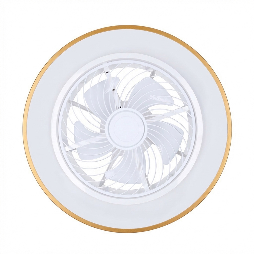 Brilagi - LED dæmpbar loftlampe med ventilator LED/38W/230V 3000-6500K Ø 50 cm guld + fjernbetjening
