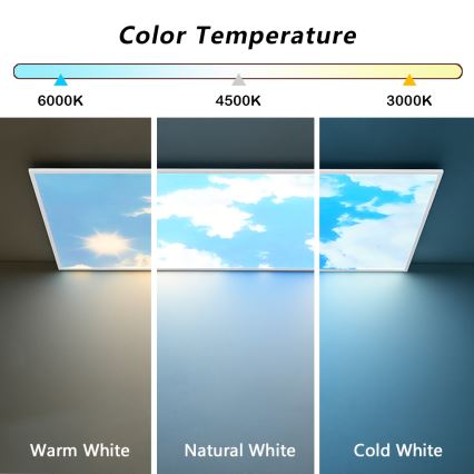 Brilagi - LED-dæmpbart loftarmatur SLIMFRAME LED/80W/230V 120x60 cm 3000-6000K sølv/blå + fjernbetjening