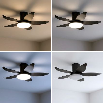 Brilagi - Dæmpbar LED-loftventilator LED/32W/230V Ø95 cm sort + fjernbetjening