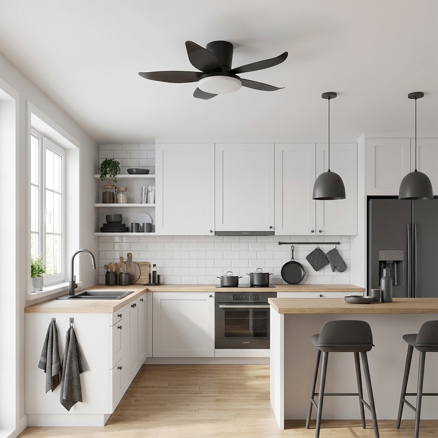 Brilagi - Dæmpbar LED-loftventilator LED/32W/230V Ø95 cm sort + fjernbetjening