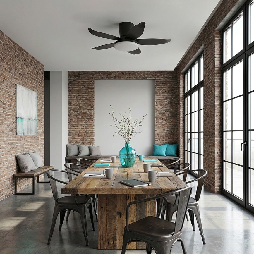 Brilagi - Dæmpbar LED-loftventilator LED/32W/230V Ø95 cm sort + fjernbetjening