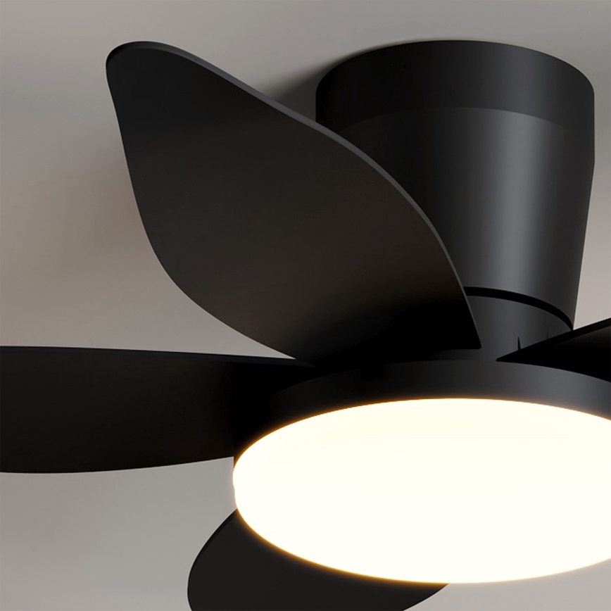 Brilagi - Dæmpbar LED-loftventilator LED/32W/230V Ø95 cm sort + fjernbetjening