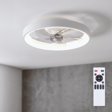 Brilagi - LED-dæmpbar loftventilator, 34 W, 230 V, 3000–6500 K, Ø 50 cm, hvid + fjernbetjening