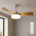 Brilagi - LED dæmpbar loftventilator LED/34W/230V 106 cm hvid/brun + fjernbetjening