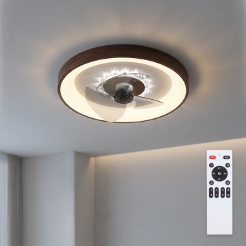 Brilagi - LED-dæmpbar loftventilator LED/34W/230V 3000-6500K Ø 46 cm brun + fjernbetjening
