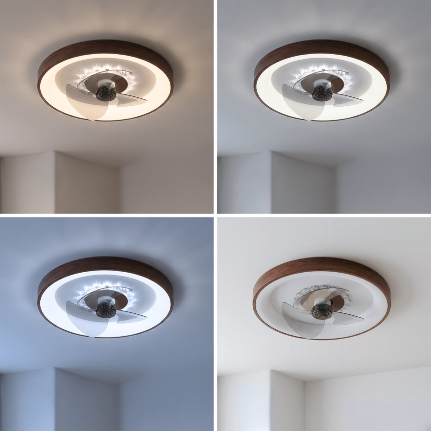Brilagi - LED-dæmpbar loftventilator LED/34W/230V Ø 46 cm brun + fjernbetjening