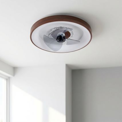 Brilagi - LED-dæmpbar loftventilator LED/34W/230V Ø 46 cm brun + fjernbetjening