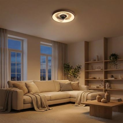Brilagi - LED-dæmpbar loftventilator LED/34W/230V Ø 46 cm brun + fjernbetjening