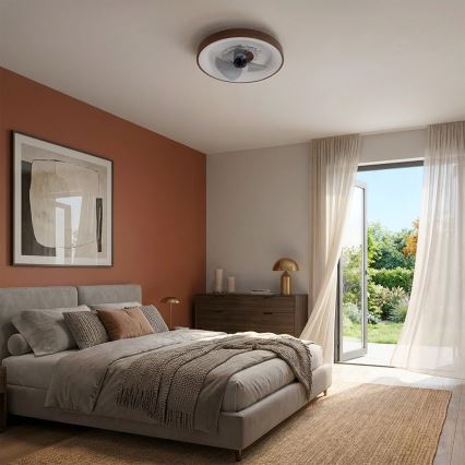 Brilagi - LED-dæmpbar loftventilator LED/34W/230V Ø 46 cm brun + fjernbetjening