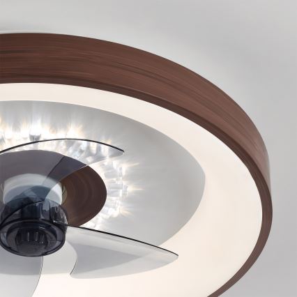 Brilagi - LED-dæmpbar loftventilator LED/34W/230V Ø 46 cm brun + fjernbetjening