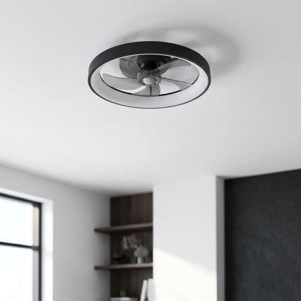 Brilagi - LED-dæmpbar loftventilator LED/34W/230V Ø 50 cm sort + fjernbetjening