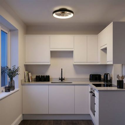 Brilagi - LED-dæmpbar loftventilator LED/34W/230V Ø 50 cm sort + fjernbetjening