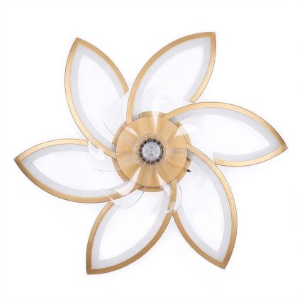 Brilagi - Dæmpbar LED-loftventilator LED/34W/230V pr. 78 cm, guld + fjernbetjening