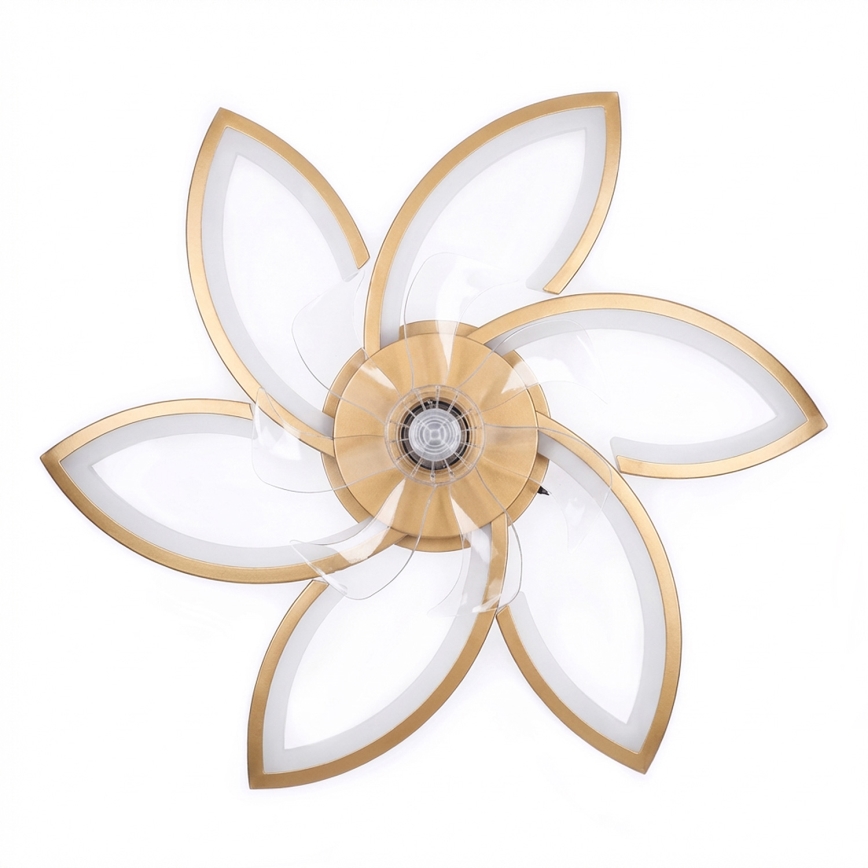 Brilagi - Dæmpbar LED-loftventilator LED/34W/230V pr. 78 cm, guld + fjernbetjening