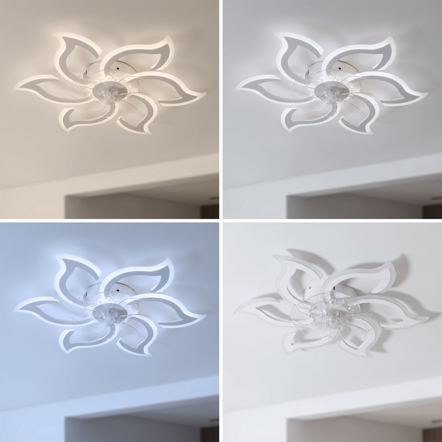 Brilagi - Dæmpbar LED-loftventilator LED/34W/230V 3000-6500K Ø 83 cm hvid + fjernbetjening